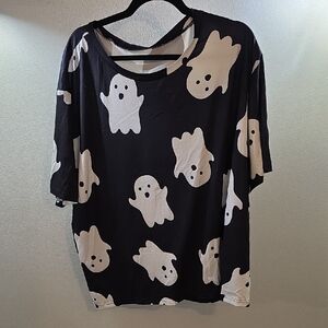 Black Ghost Print T-Shirt